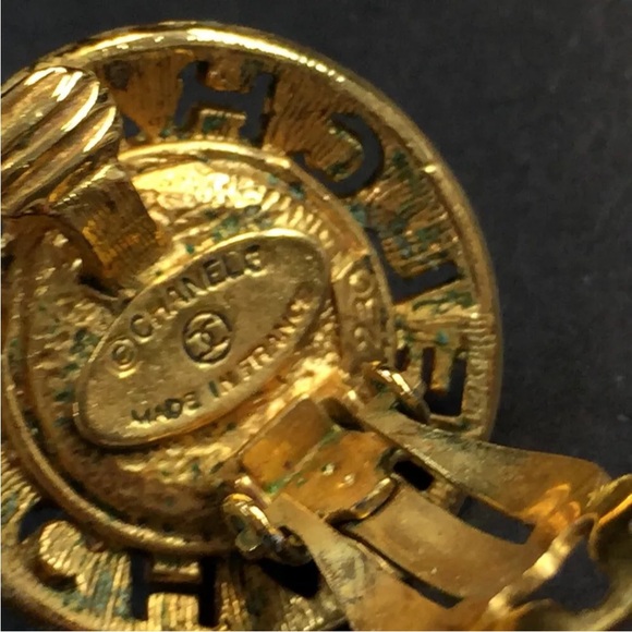 CHANEL Logo Faux Pearl & Gold Tone Earrings - Picture 8 of 8